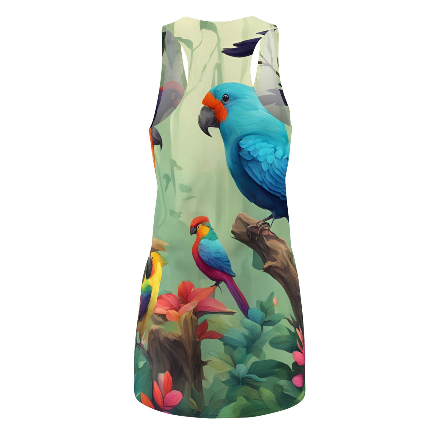Parrot Party Women's Cut & Sew Racerback Dress (AOP)