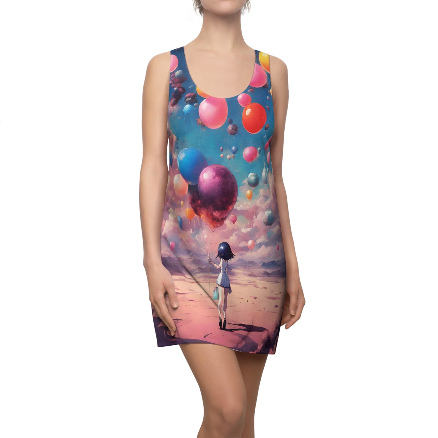 Up, Up & Away Women's Cut & Sew Racerback Dress (AOP)