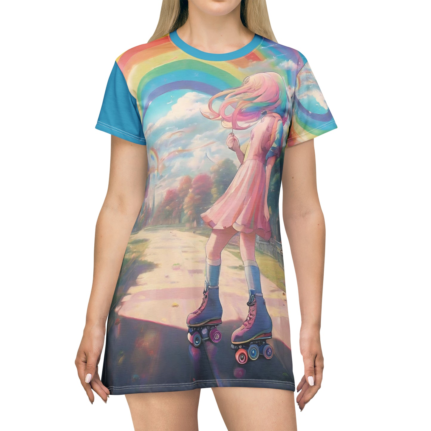 Rainbow Roller T-Shirt Dress