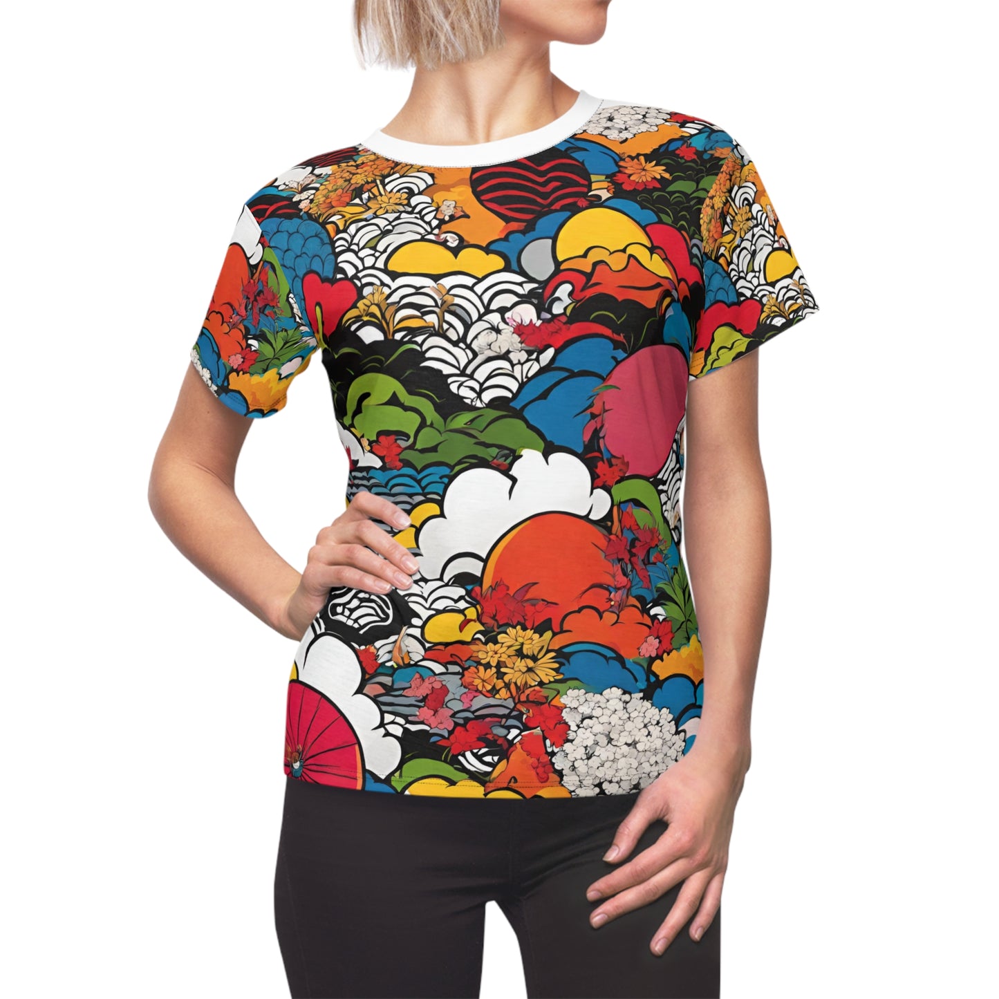 Color Pop Women's Cut & Sew Tee (AOP)