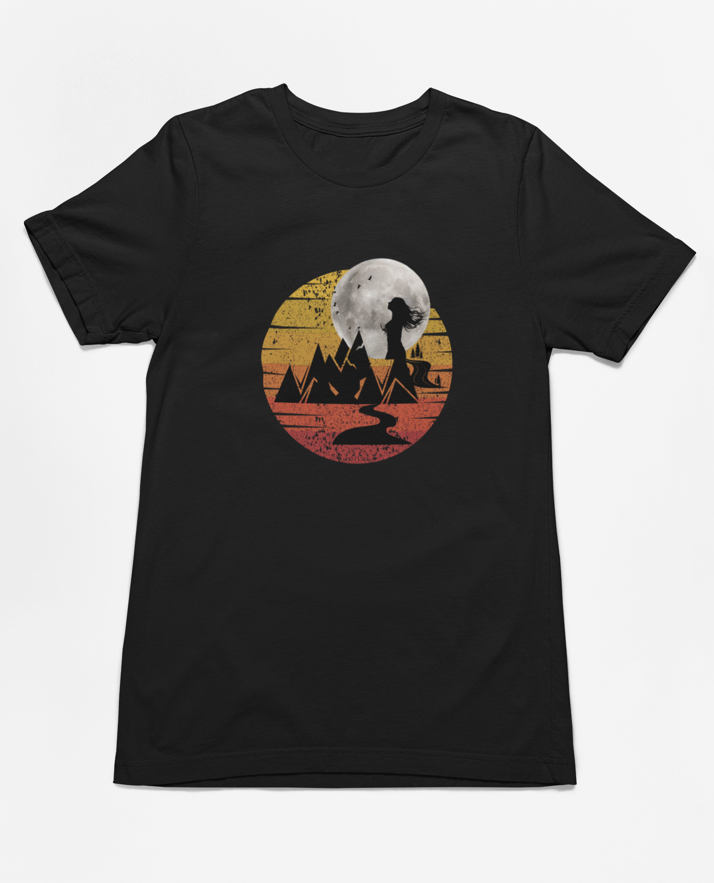 Fall Full Moon Howl Heather Black Unisex Tee