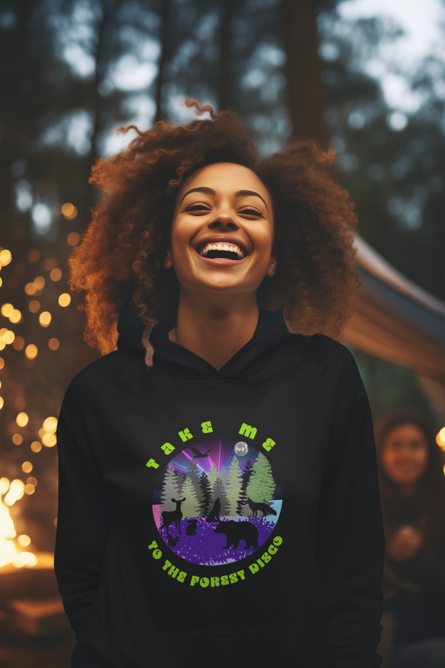 Take Me to the Forest Disco Unisex Eco Raglan Hoodie