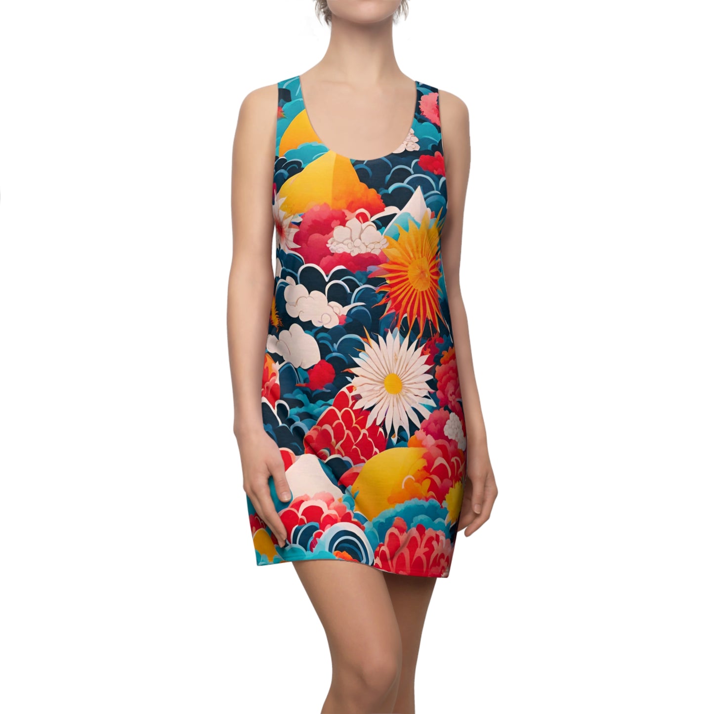 Floral Fantasy Women's Cut & Sew Racerback Dress (AOP)