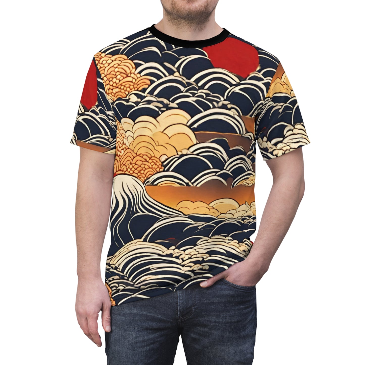 Mountain Waves Unisex Cut & Sew Tee (AOP)