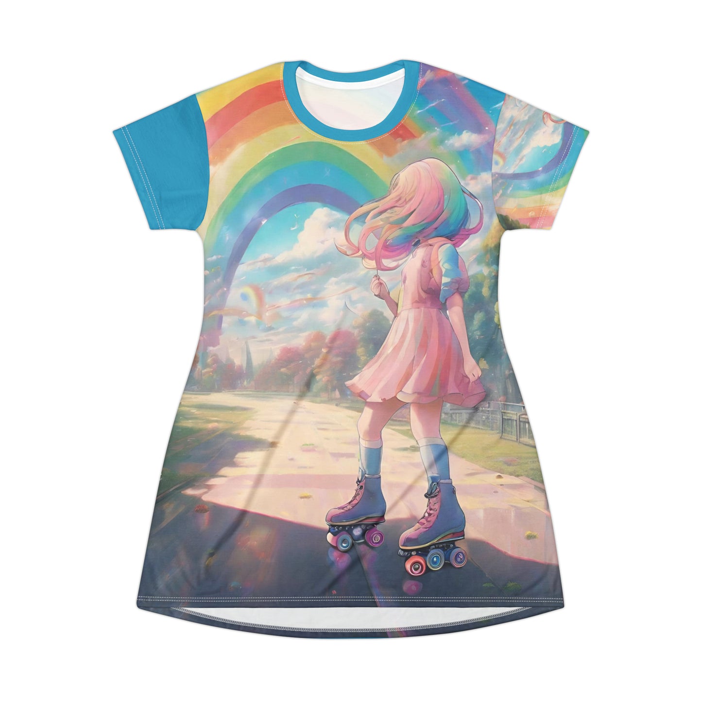Rainbow Roller T-Shirt Dress