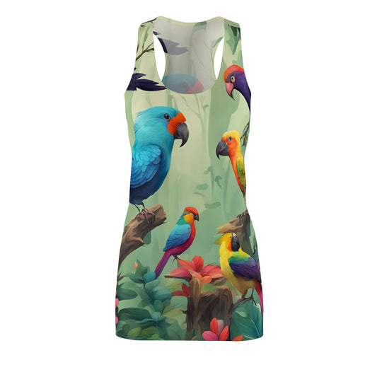 Parrot Party Women's Cut & Sew Racerback Dress (AOP)