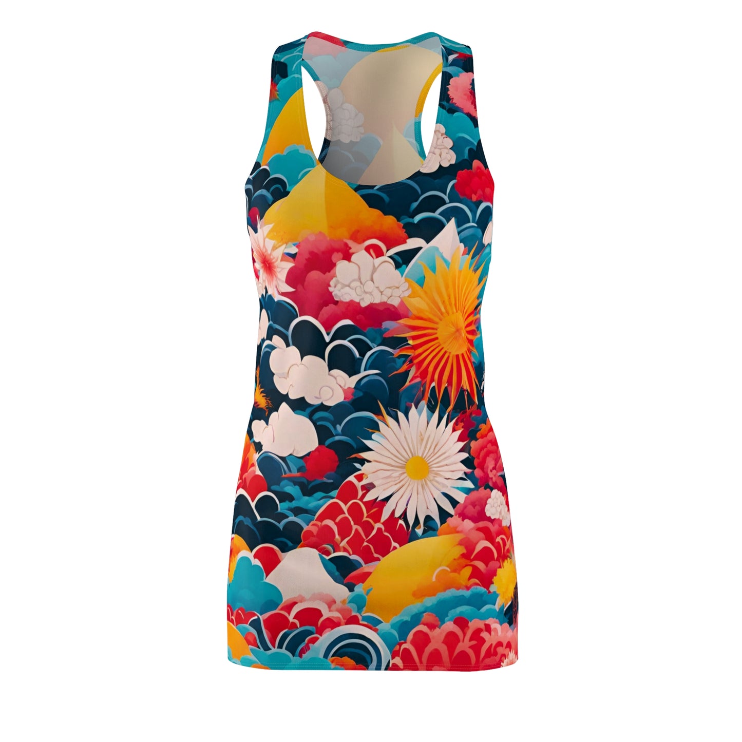 Floral Fantasy Women's Cut & Sew Racerback Dress (AOP)