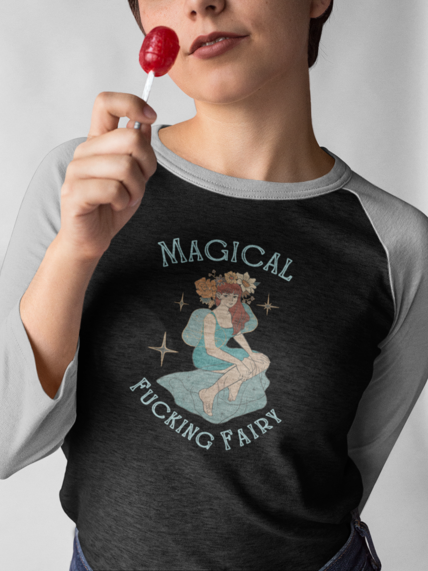 Magical F*king Fairy Unisex Tri-Blend 3\4 Raglan Tee