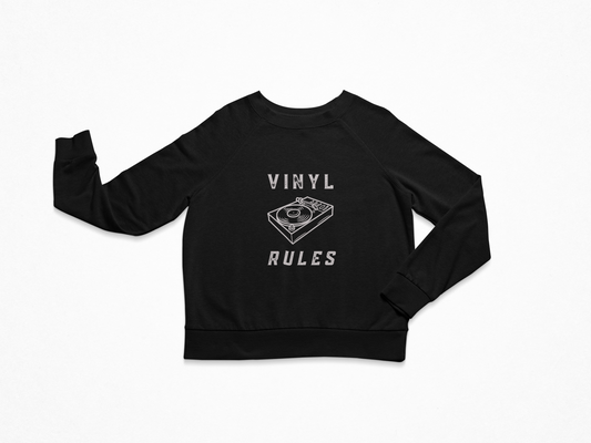 Vinyl Rules Turntable Unisex Organic Sweatshirt