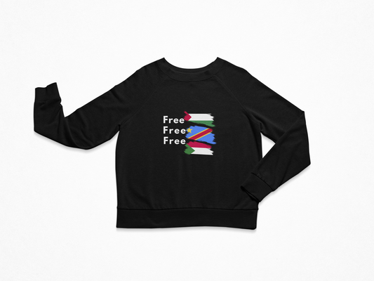 Free Palestine Free Sudan Free Congo Unisex Organic Sweatshirt