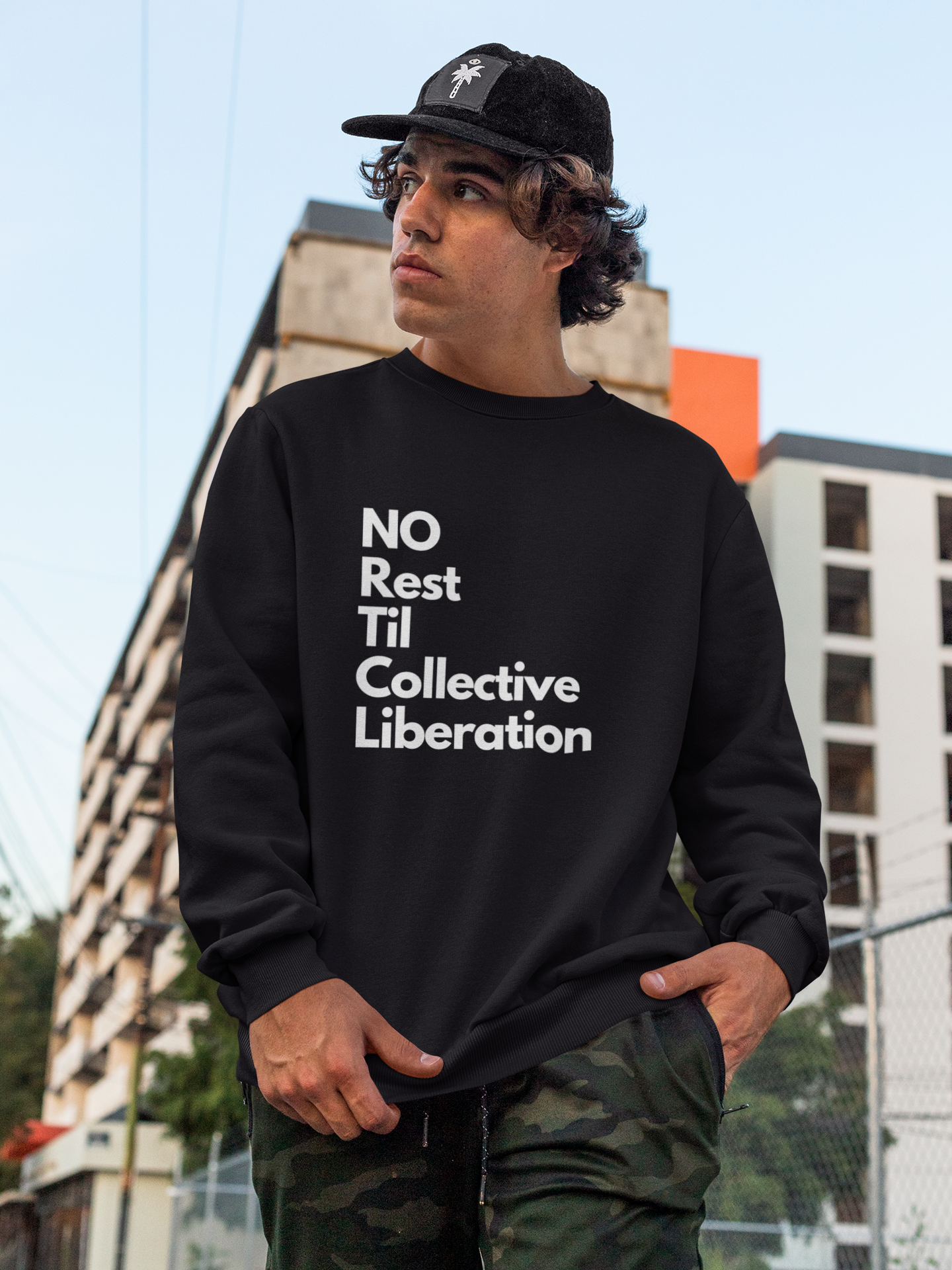No Rest til Collective Liberation Unisex Organic Sweatshirt